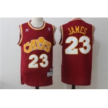 Men's Cleveland Cavaliers 23 Lebron James Burgundy Hardwood Classics Swingman Jersey