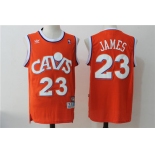 Men's Cleveland Cavaliers 23 Lebron James Orange Hardwood Classics Swingman Jersey