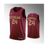 Men's Cleveland Cavaliers #24 Lauri Markkanen Wine Icon Edition Stitched Basketball Jersey