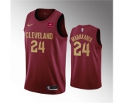 Men's Cleveland Cavaliers #24 Lauri Markkanen Wine Icon Edition Stitched Basketball Jersey