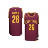 Men's Cleveland Cavaliers #26 Kyle Korver adidas Burgundy Player Swingman Road Jersey