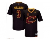 Men's Cleveland Cavaliers #3 Derrick Williams adidas Black Sleeved Player Swingman Jersey