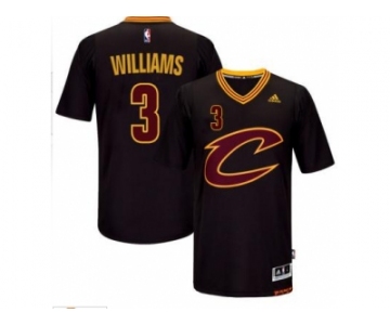 Men's Cleveland Cavaliers #3 Derrick Williams adidas Black Sleeved Player Swingman Jersey