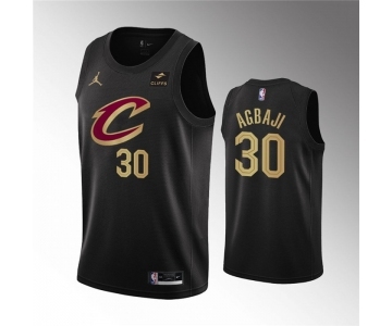 Men's Cleveland Cavaliers #30 Ochai Agbaji Black Statement Edition Stitched Basketball Jersey