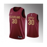 Men's Cleveland Cavaliers #30 Ochai Agbaji Wine Icon Edition Stitched Basketball Jersey