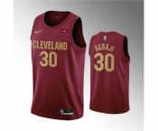 Men's Cleveland Cavaliers #30 Ochai Agbaji Wine Icon Edition Stitched Basketball Jersey