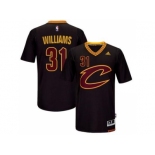 Men's Cleveland Cavaliers #31 Deron Williams adidas Black Sleeved Player Swingman Jersey