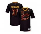 Men's Cleveland Cavaliers #31 Deron Williams adidas Black Sleeved Player Swingman Jersey