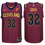 Men's Cleveland Cavaliers #32 Jeff Green Jersey 2017-18 New Season Wine Red Jersey