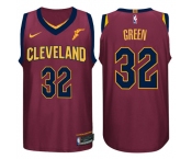 Men's Cleveland Cavaliers #32 Jeff Green Jersey 2017-18 New Season Wine Red Jersey