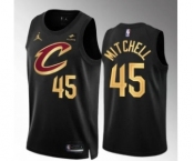 Men's Cleveland Cavaliers #45 Donovan Mitchell Black Statement Edition Stitched Jersey