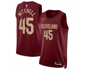 Men's Cleveland Cavaliers #45 Donovan Mitchell Red Nike Swingman Player Jersey