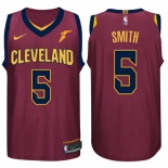 Men's Cleveland Cavaliers #5 J.R. Smith Jersey 2017-18 New Season Wine Red Jersey