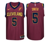 Men's Cleveland Cavaliers #5 J.R. Smith Jersey 2017-18 New Season Wine Red Jersey