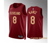 Men's Cleveland Cavaliers #8 Pete Nance Wine Icon Edition Stitched Jersey