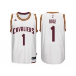 Men's Derrick Rose Cleveland Cavaliers #1 Home White New Swingman Jersey