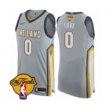 Men's Nike Cleveland Cavaliers #0 Kevin Love Authentic Gray 2018 NBA Finals Bound NBA Jersey - City Edition