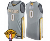 Men's Nike Cleveland Cavaliers #0 Kevin Love Authentic Gray 2018 NBA Finals Bound NBA Jersey - City Edition