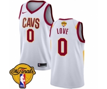 Men's Nike Cleveland Cavaliers #0 Kevin Love Authentic White 2018 NBA Finals Bound NBA Jersey - Association Edition