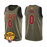 Men's Nike Cleveland Cavaliers #0 Kevin Love Swingman Green Salute to Service 2018 NBA Finals Bound NBA Jersey