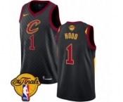 Men's Nike Cleveland Cavaliers #1 Rodney Hood Authentic Black 2018 NBA Finals Bound NBA Jersey Statement Edition