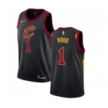 Men's Nike Cleveland Cavaliers #1 Rodney Hood Authentic Black NBA Jersey Statement Edition