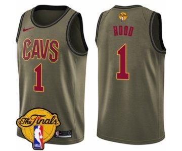 Men's Nike Cleveland Cavaliers #1 Rodney Hood Authentic Gray 2018 NBA Finals Bound NBA Jersey - City Edition