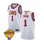 Men's Nike Cleveland Cavaliers #1 Rodney Hood Authentic White 2018 NBA Finals Bound NBA Jersey - Association Edition