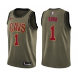 Men's Nike Cleveland Cavaliers #1 Rodney Hood Swingman Green Salute to Service NBA Jersey