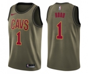 Men's Nike Cleveland Cavaliers #1 Rodney Hood Swingman Green Salute to Service NBA Jersey