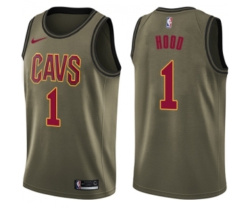 Men's Nike Cleveland Cavaliers #1 Rodney Hood Swingman Green Salute to Service NBA Jersey