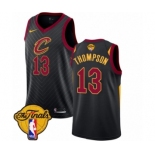 Men's Nike Cleveland Cavaliers #13 Tristan Thompson Authentic Black 2018 NBA Finals Bound NBA Jersey Statement Edition