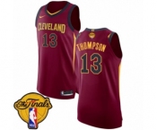 Men's Nike Cleveland Cavaliers #13 Tristan Thompson Authentic Maroon 2018 NBA Finals Bound NBA Jersey - Icon Edition