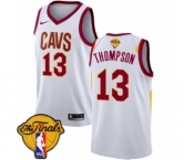 Men's Nike Cleveland Cavaliers #13 Tristan Thompson Authentic White 2018 NBA Finals Bound NBA Jersey - Association Edition