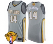 Men's Nike Cleveland Cavaliers #14 Terrell Brandon Authentic Gray 2018 NBA Finals Bound NBA Jersey - City Edition