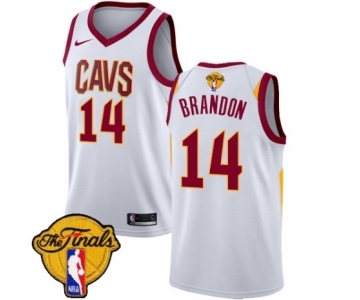 Men's Nike Cleveland Cavaliers #14 Terrell Brandon Authentic White 2018 NBA Finals Bound NBA Jersey - Association Edition