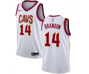 Men's Nike Cleveland Cavaliers #14 Terrell Brandon Swingman White Home NBA Jersey - Association Edition