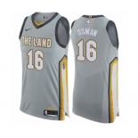 Men's Nike Cleveland Cavaliers #16 Cedi Osman Authentic Gray NBA Jersey - City Edition