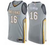 Men's Nike Cleveland Cavaliers #16 Cedi Osman Authentic Gray NBA Jersey - City Edition