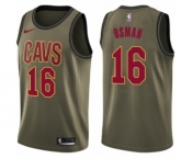 Men's Nike Cleveland Cavaliers #16 Cedi Osman Swingman Green Salute to Service NBA Jersey