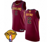 Men's Nike Cleveland Cavaliers #2 Kyrie Irving Authentic Maroon 2018 NBA Finals Bound NBA Jersey - Icon Edition