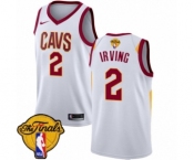 Men's Nike Cleveland Cavaliers #2 Kyrie Irving Authentic White 2018 NBA Finals Bound NBA Jersey - Association Edition