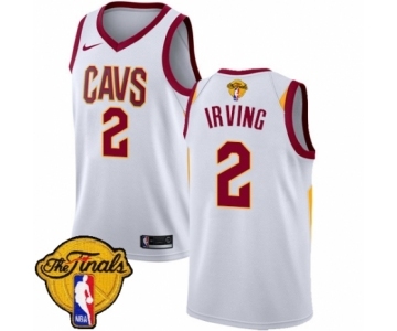 Men's Nike Cleveland Cavaliers #2 Kyrie Irving Authentic White 2018 NBA Finals Bound NBA Jersey - Association Edition