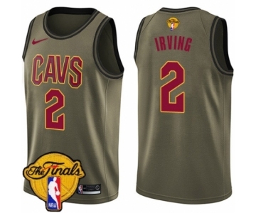 Men's Nike Cleveland Cavaliers #2 Kyrie Irving Swingman Green Salute to Service 2018 NBA Finals Bound NBA Jersey