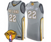 Men's Nike Cleveland Cavaliers #22 Larry Nance Jr. Authentic Gray 2018 NBA Finals Bound NBA Jersey - City Edition