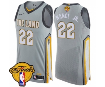 Men's Nike Cleveland Cavaliers #22 Larry Nance Jr. Authentic Gray 2018 NBA Finals Bound NBA Jersey - City Edition