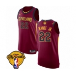 Men's Nike Cleveland Cavaliers #22 Larry Nance Jr. Authentic Maroon 2018 NBA Finals Bound NBA Jersey - Icon Edition