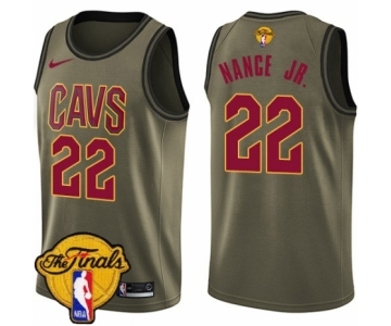 Men's Nike Cleveland Cavaliers #22 Larry Nance Jr. Swingman Green Salute to Service 2018 NBA Finals Bound NBA Jersey