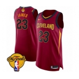 Men's Nike Cleveland Cavaliers #23 LeBron James Authentic Maroon 2018 NBA Finals Bound NBA Jersey - Icon Edition