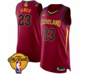 Men's Nike Cleveland Cavaliers #23 LeBron James Authentic Maroon 2018 NBA Finals Bound NBA Jersey - Icon Edition